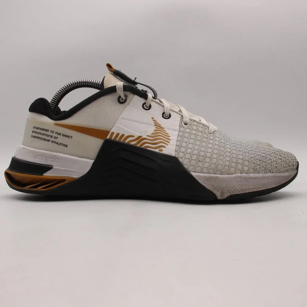 Nike Metcon 8 Men's US 8.5 White Gold Training Shoes Athletic Sneakers  Low Top